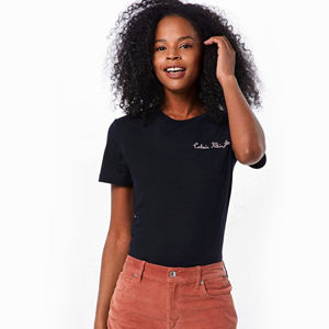 Calvin Klein dámské černé tričko s výšivkou - M (99)